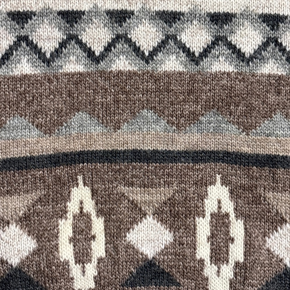 American Eagle Sweater XS Brown Southwestern Wool Blend Aztec Boho Fall Winter - Picture 6 of 11